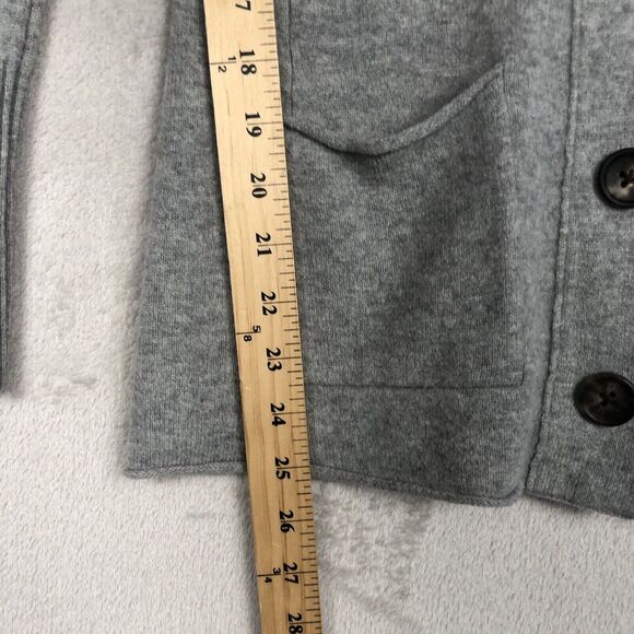 EILEEN FISHER Merino Cashmere Shawl Collar Cardigan Sz PM Gray Grandpa Pockets - Picture 5 of 12